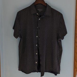 Slate & Stone Short Sleeve Button Down Casual Blue Patterned - Size L
